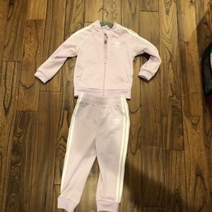 Adidas Toddler lavender tracksuit